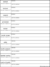 Search result: 'Write Tooth-Related Definitions - Write Definitions Quiz'