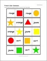 French Color Dominoes, A Printable Game: Cards #1