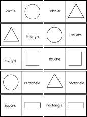 Search result: 'Shape and Word Dominoes, A Printable Game: Cards #1'