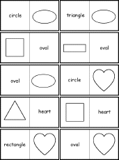 Search result: 'Shape and Word Dominoes, A Printable Game: Cards #2'