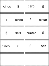 Search result: 'Spanish Number Dominoes 0 to 6, A Printable Game: Cards #3'
