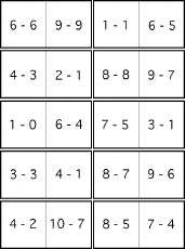 Search result: 'Subtraction Dominoes, A Printable Game: Cards #1'