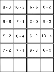 Search result: 'Subtraction Dominoes, A Printable Game: Cards #3'