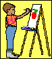drawing at an easel