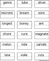 Search result: 'Color Word Anagrams -- Activities and Worksheets'