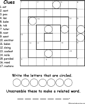 Search result: 'Spiral Anagram Puzzle Worksheets -- Activities sand Worksheets'