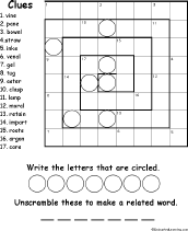 Search result: 'Spiral Body Anagram Puzzle Worksheet #1'