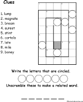 Search result: 'Spiral Color Anagram Puzzle Worksheet #1'