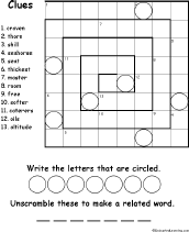 Search result: 'Spiral Landforms and Geography Anagram Puzzle Worksheet #1'