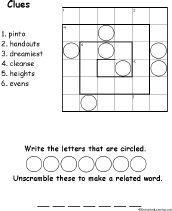 Search result: 'Spiral Math Anagram Puzzle Worksheet #1'