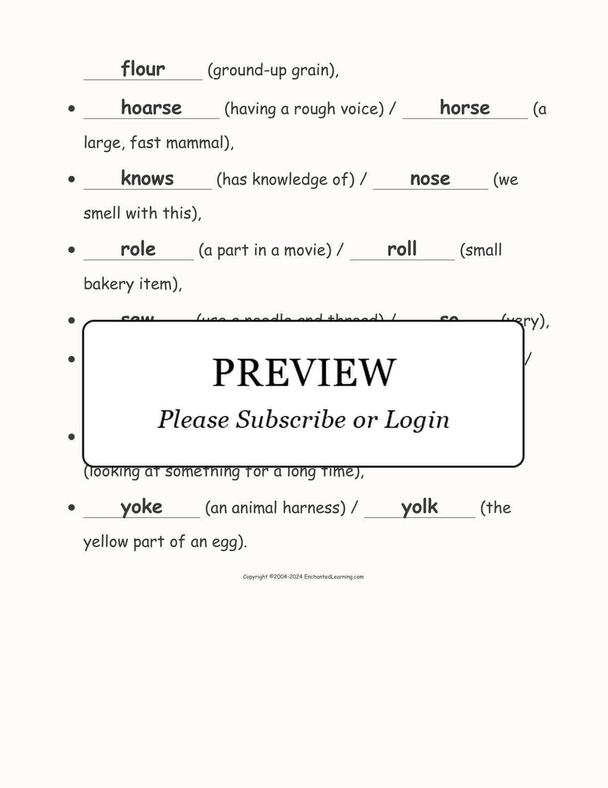 Homonyms Cloze Activity #2 interactive worksheet page 4