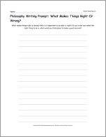 Search result: 'Philosophy Writing Prompt: What Makes Things Right Or Wrong?'