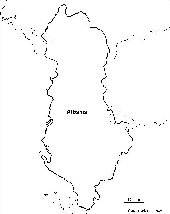 outline map Albania