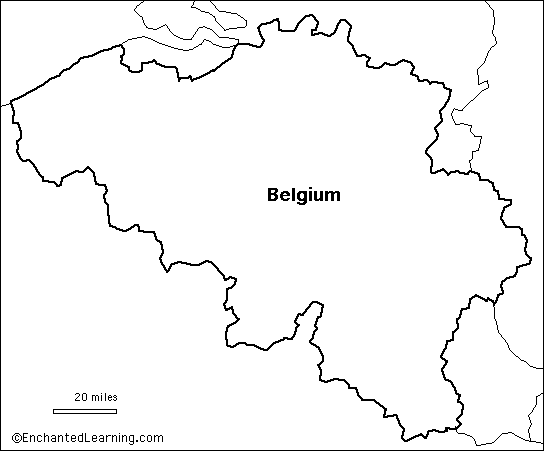 outline map Belgium