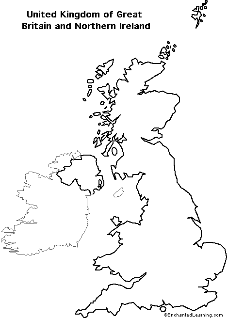 Outline Map Research Activity 1 United Kingdom