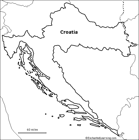 outline map Croatia