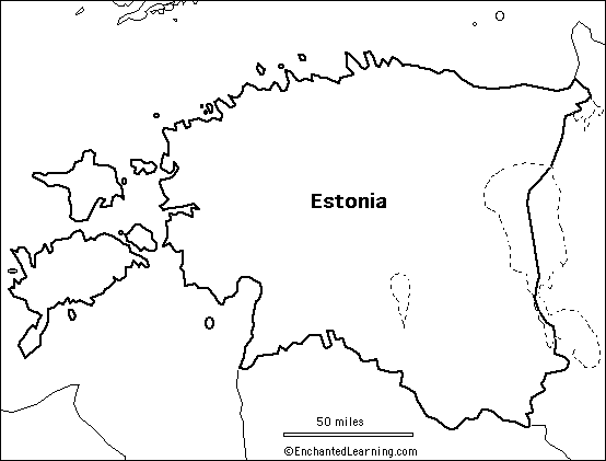 outline map Estonia