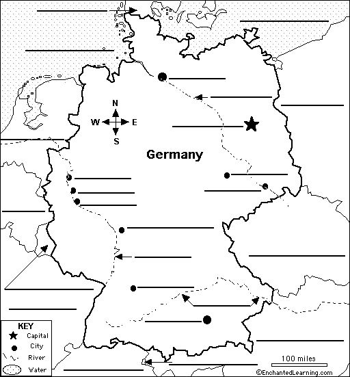 German map to label
