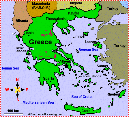Map of Greece - EnchantedLearning.com