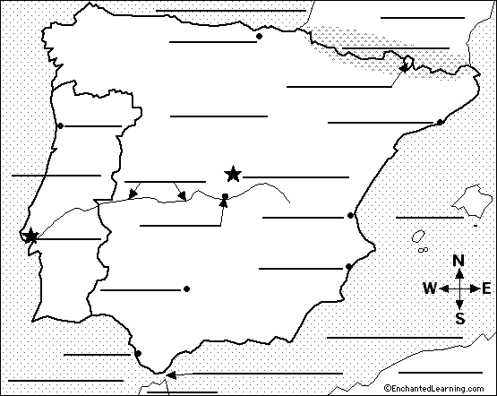 Search result: 'Spain and Portugal Map Label Me! Printout'