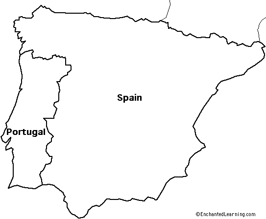 Search result: 'Outline Map: Spain and Portugal'