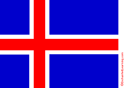 Flag Iceland - EnchantedLearning.com