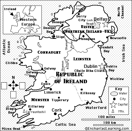 Search result: 'Ireland Map Coloring Activity Printout'