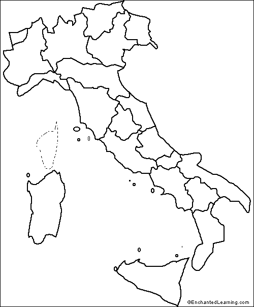 Outline Map: Regions of Italy