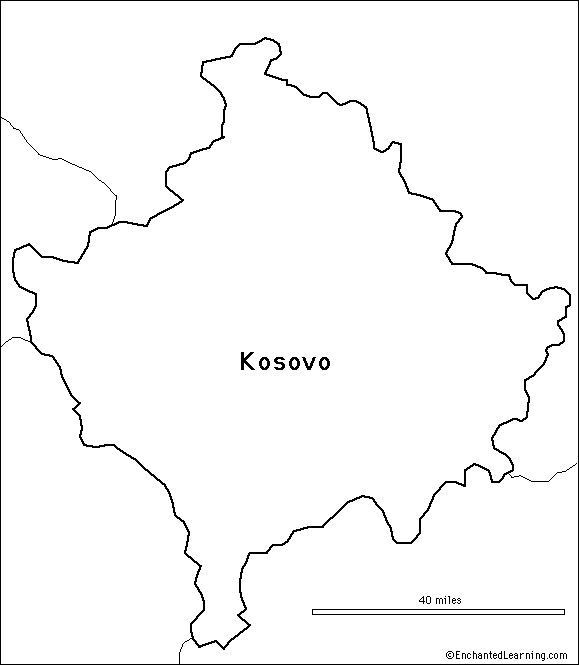 outline map Kosovo