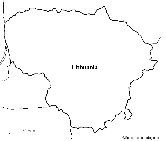 outline map Lithuania