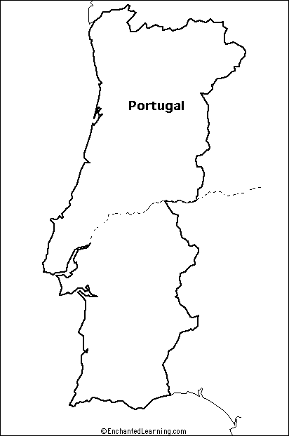 Outline Map Portugal - EnchantedLearning.com