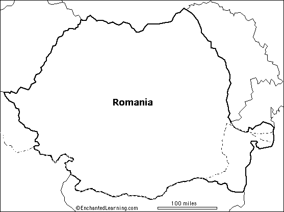 Outline Map Research Activity #1 - Romania - EnchantedLearning.com