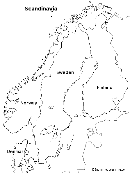 outline map Scandinavia