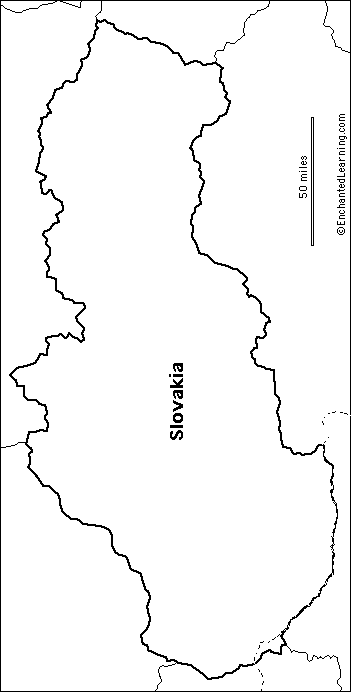 outline map Slovakia
