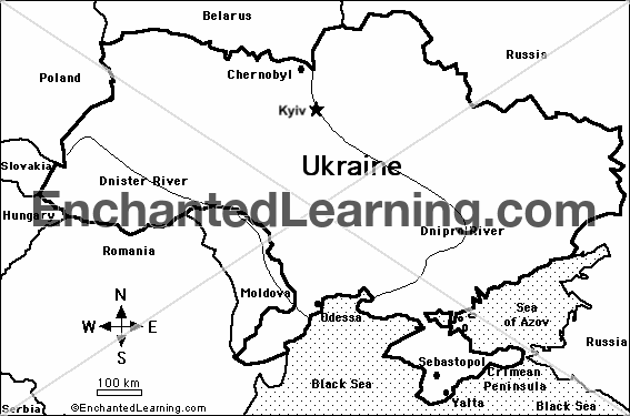 Search result: 'Map of Ukraine Quiz/Coloring Printout'