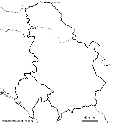 outline map Serbia and Montenegro