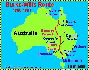 Map of Burke-Wills Route