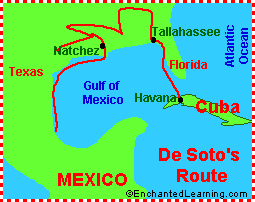 Map of de Soto's Route