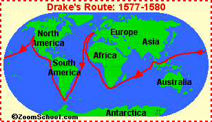 Map of Drake's Route