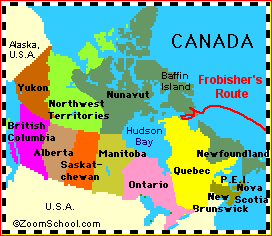 Map of Frobisher's Route