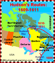 henry hudson route map