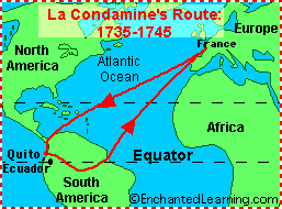 Map of la Condamine's Route