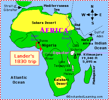 Map of Lander's 1830 Route