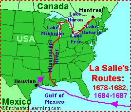 Map of La Salle's Route