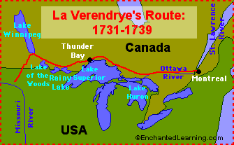 Map of La Vérendrye's Route