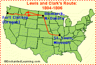 clark lewis explorers william expedition route louis st explore west 1800 sacajawea point sacagawea starting journey missouri took their during