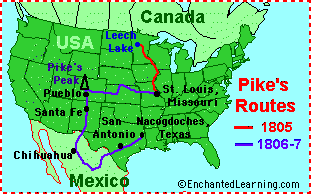Map of Pike's Routes