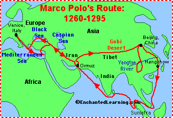 Map of Marco Polo's Route
