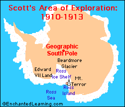 Map of Scott's Area of Exploration.
