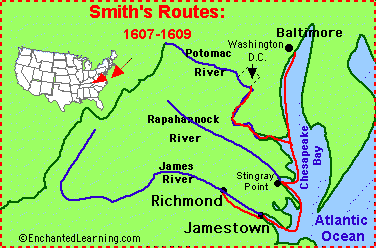 Map of Smith's Routes